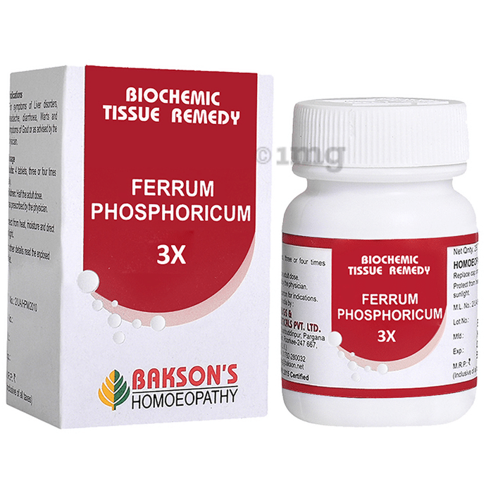 Bakson's Homeopathy Ferrum Phosphoricum Biochemic Tablet 3X