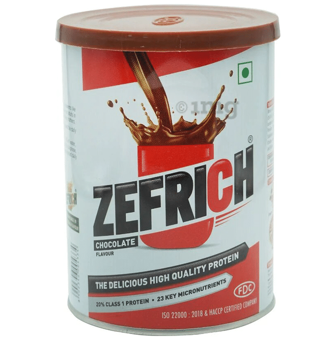 Zefrich Protein Nutritional Formula with Vitamins & Minerals | Flavour Chocolate Powder