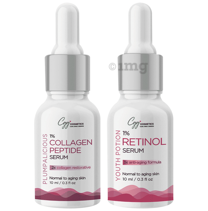 CGG Cosmetics Combo Pack of 1% Collagen Peptide & 1% Retinol Serum (10ml Each)
