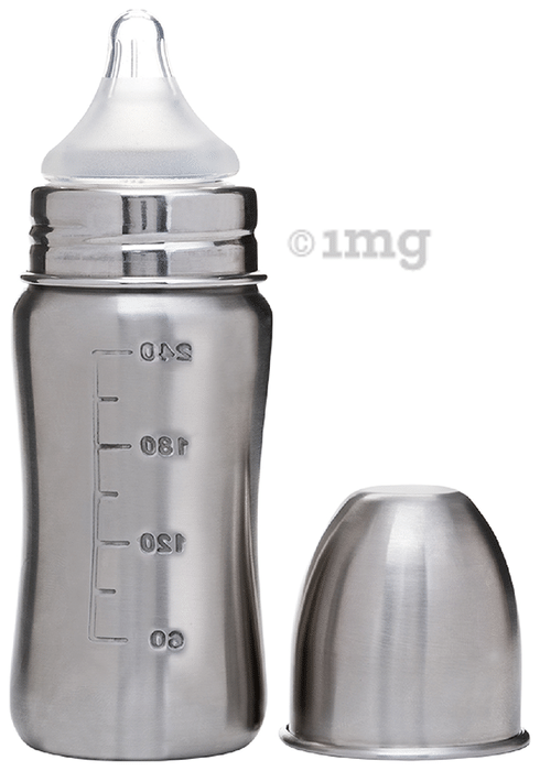 Vega Baby & Mom 4+ Month Baby Steel Feeding Bottle Wide Neck
