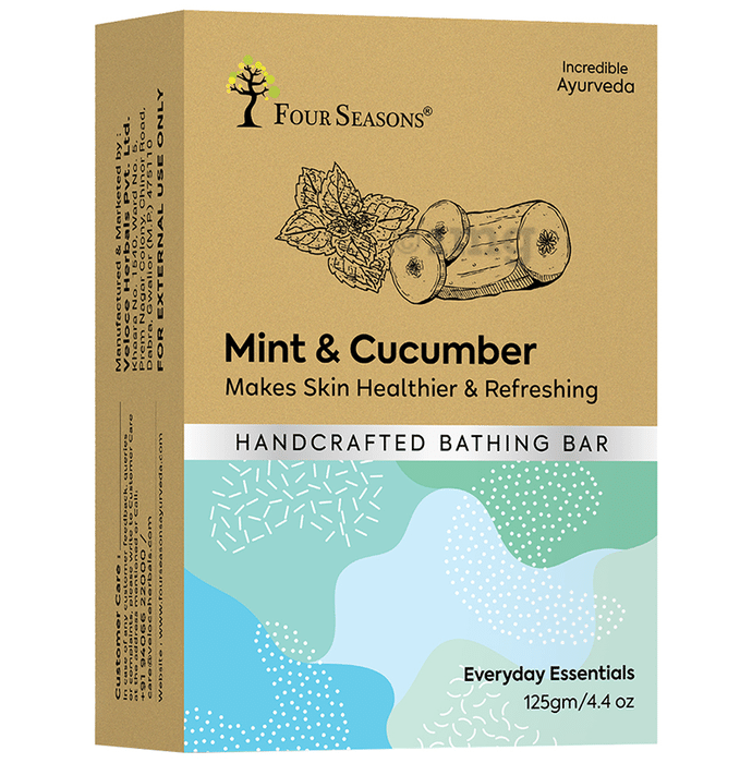 Four Seasons Handcrafted Bathing Bar (125gm Each) Mint & Cucumber