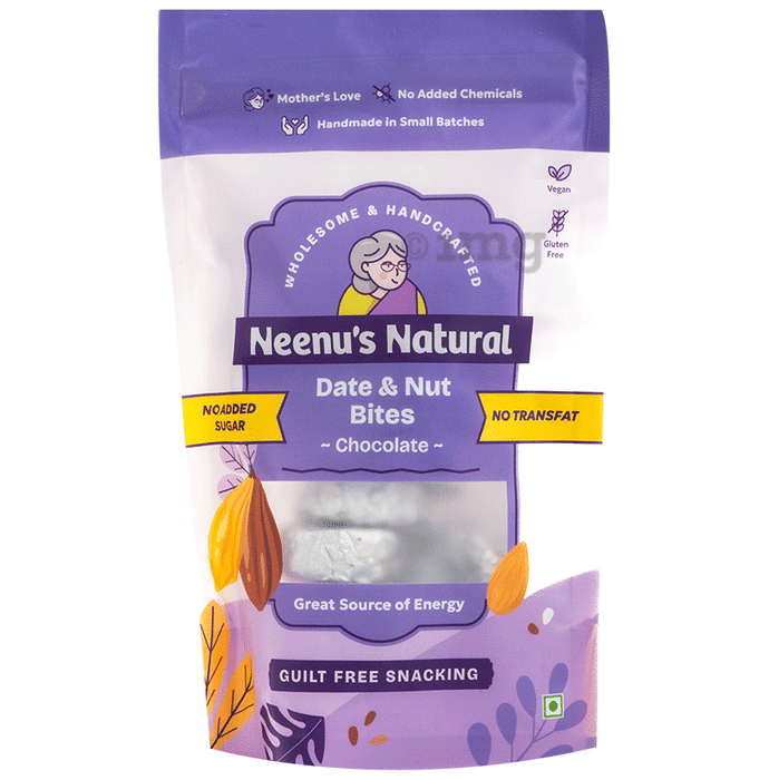 Neenu's Natural Date and Nut Bites Chocolate No Sugar Added