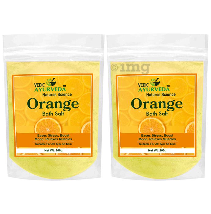 Vedic Ayurveda Natures Science Bath Salt for All Type of Skin (200gm Each) Orange