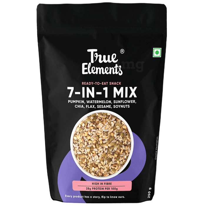 True Elements 7 in 1 Super Seeds & Nut Mix with High Protein & Fibre | Zero Added Sugar