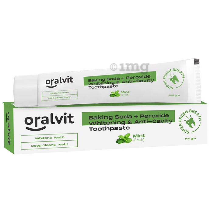 Oralvit Baking Soda + Peroxide Whitening & Anticavity Toothpaste Mint