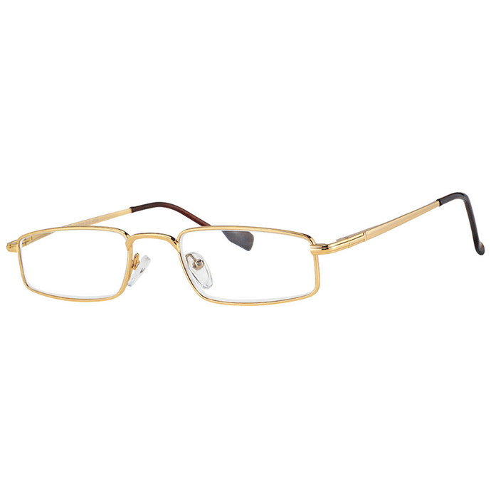 Klar Eye K 2011 Full Rim Rectangle Reading Glasses for Men and Women Rose Gold Optical Power +2
