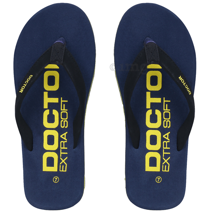 Doctor Extra Soft D27 Care Orthopaedic Diabetic Super Fit Comfort Daily Use Flip-flops for Men Navy 6