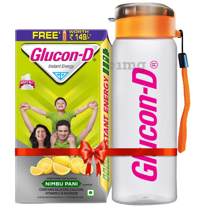 Glucon-D Instant Energy Health Drink Nimbu Pani with Sipper Free