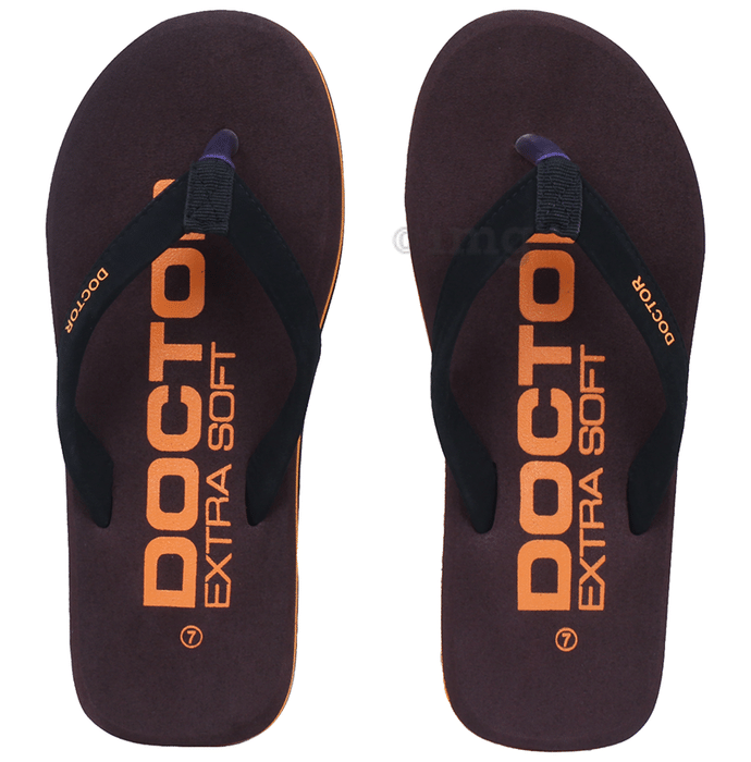 Doctor Extra Soft D27 Care Orthopaedic Diabetic Super Fit Comfort Daily Use Flip-flops for Men Brown 10