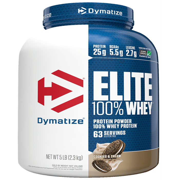 Dymatize Nutrition Elite 100% Whey Protein | With BCAAs & Leucine | For Muscle Recovery | Powder Cookies and Cream