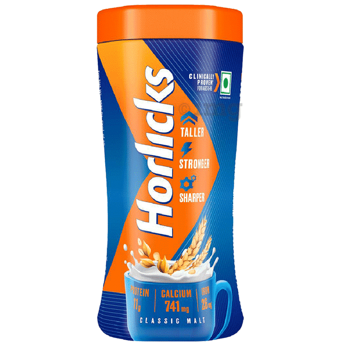 Horlicks Health and Nutrition Drink with Vitamin C, D & Zinc | For Bones, Energy & Metabolism | Flavour Classic Malt