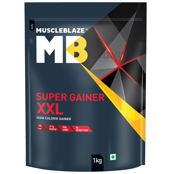 MuscleBlaze Super Gainer XXL for Muscle Growth | No Added Sugar | Powder Chocolate Bliss