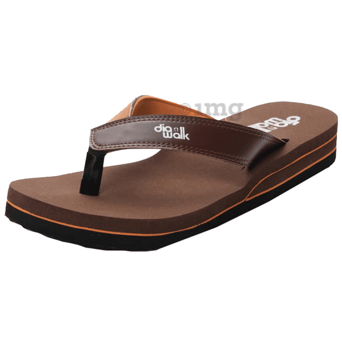 Diawalk DPM 001 Doctor Soft Orthopedic & Diabetic Flip-Flops Slippers For Men Brown 8