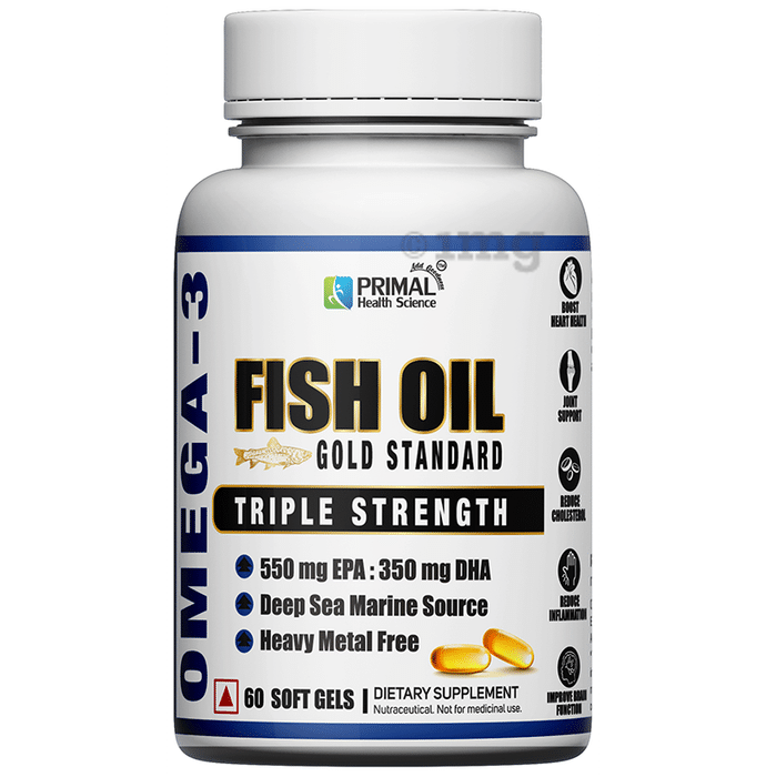 Primal Health Science Omega 3 Fish Oil Softgel Soft Gelatin Capsule