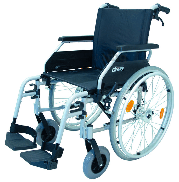 Drive Devilbiss Healthcare Light Weight Aluminium Wheelchair Litec 2G without Drum Brake Seat Width 38cm Black & Grey