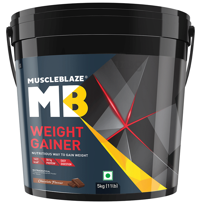 MuscleBlaze Chocolate Weight Gainer | With Added Digezyme for Muscle Mass | Flavour
