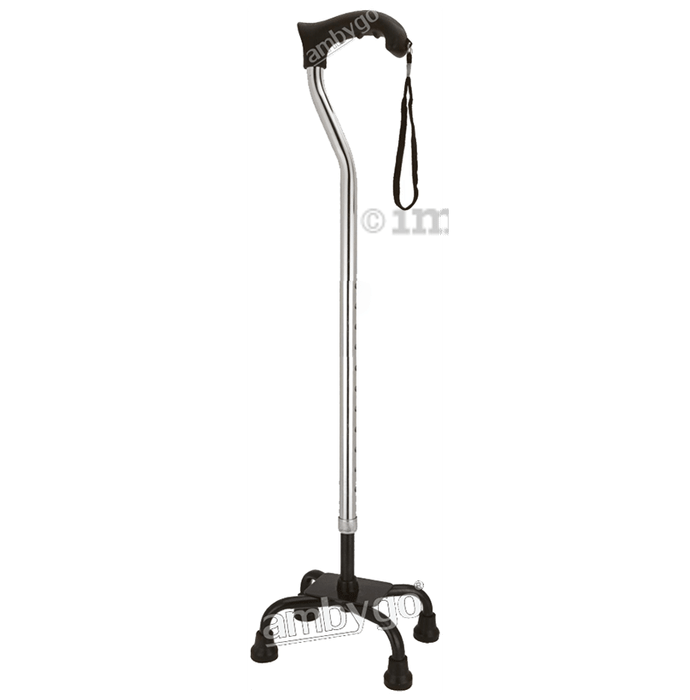 Ambygo AMAC-533 Adjustable Quadripod Walking Stick Silver Anodising