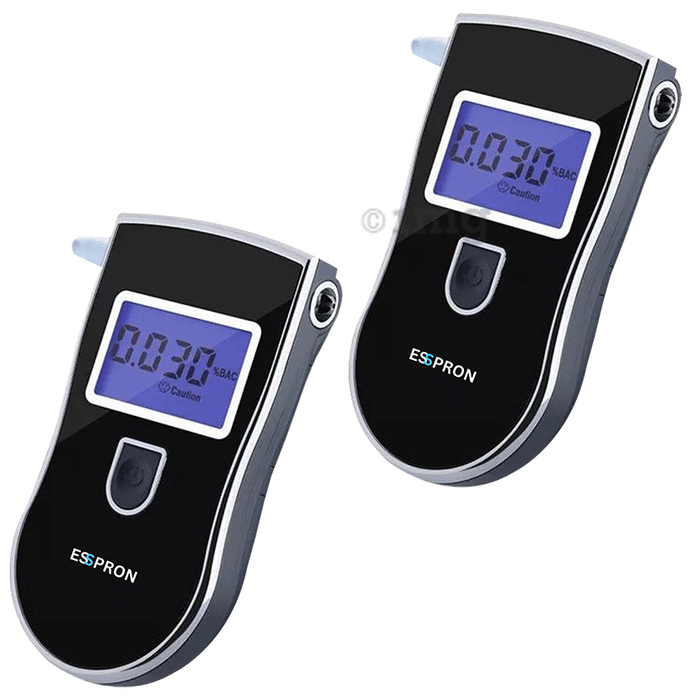 Esspron E40 Portable Breath Analyser with Rechargeable LCD Display Screen Black