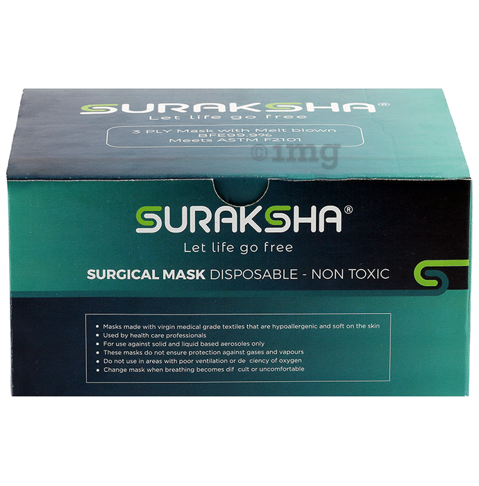 Suraksha 3 Ply Disposable Surgical Mask Assorted