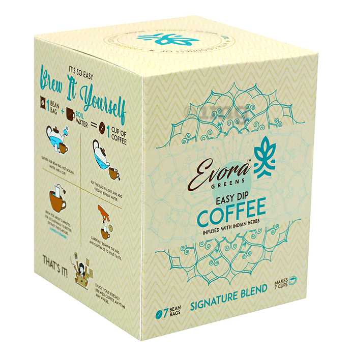 Evora Greens Easy Dip Coffee Bean Bag (12.5gm Each) Signature Blend