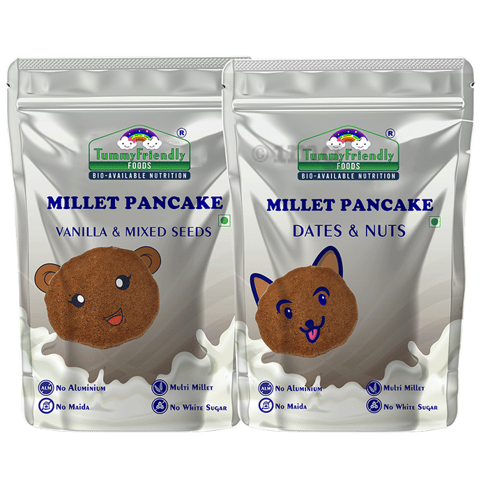 TummyFriendly Foods Millet Pancake (150gm Each) Vanilla & Mixed Seeds and Dates & Nuts