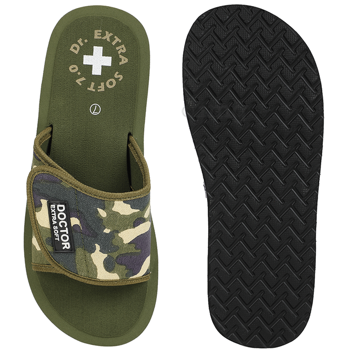 Doctor Extra Soft D53 Camo Care Orthopaedic and Diabetic Adjustable Strap Super Comfort  for Men Olive 11