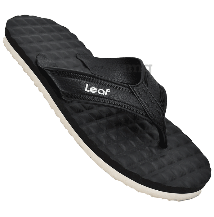 Leaf Footwear Cloud Comfort Orthopaedic Slippers Black White 9