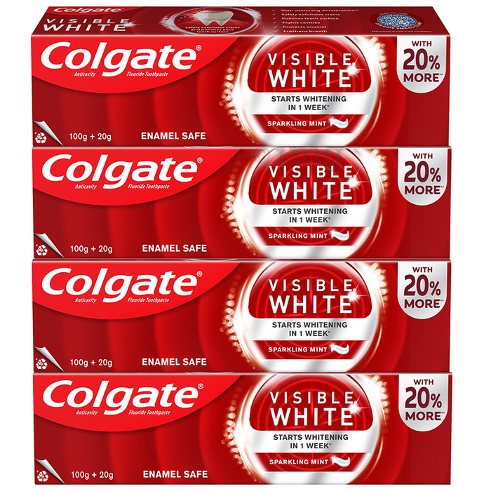 Colgate Visible White Toothpaste (120 gm Each)