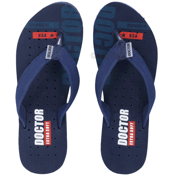 Doctor Extra Soft D 21 Orthopaedic and Diabetic Super Comfort Slippers for Women Navy 8