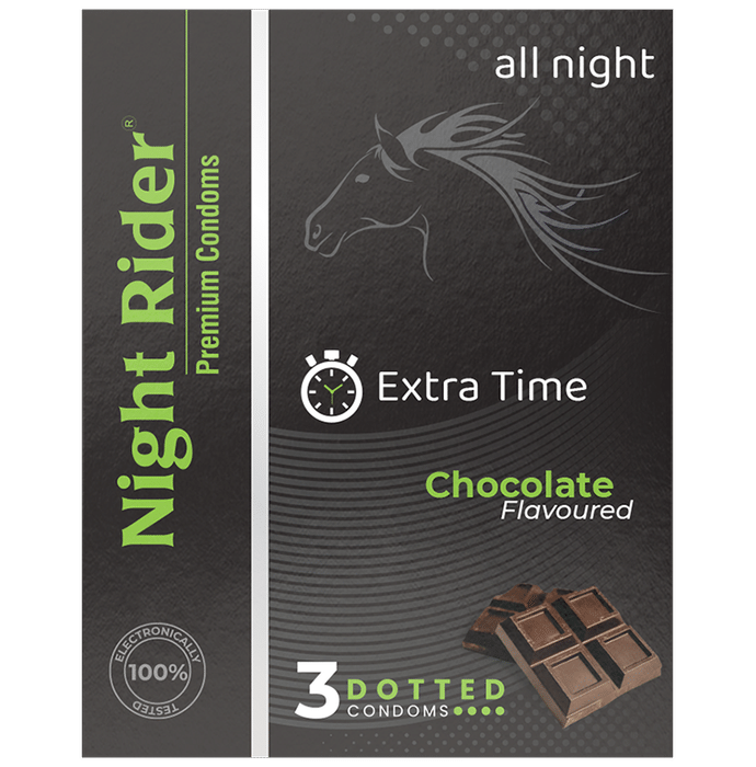 Night Rider Extra Time Dotted  Condom Chocolate