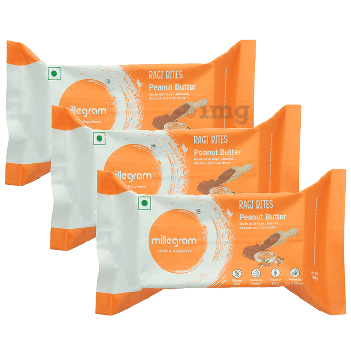 Millegram Ragi Bites (100gm Each) Peanut Butter