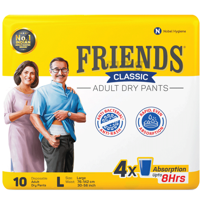 Friends Classic Anti-Bacterial & Anti-Rash Adult Unisex Dry Pants | Size Large