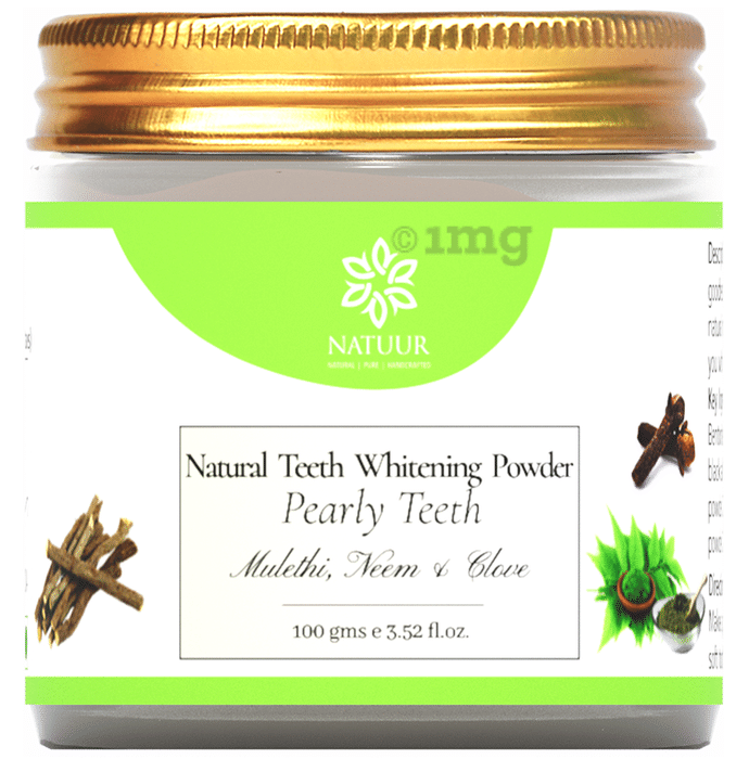 Natuur Natural Teeth Whitening Pearly Teeth Powder Muletih, Neem & Clove