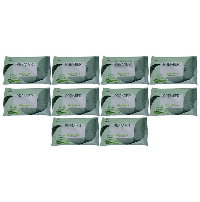 Premier Tissues Wet Wipes (10 Each) Aloe Vera