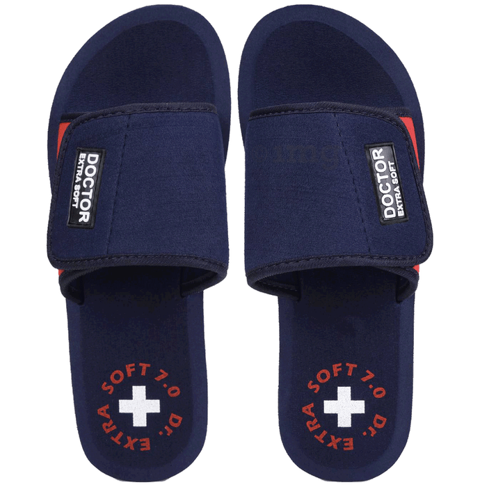 Doctor Extra Soft D-52 Flipflops and House Slippers for Women’s Navy Red 8