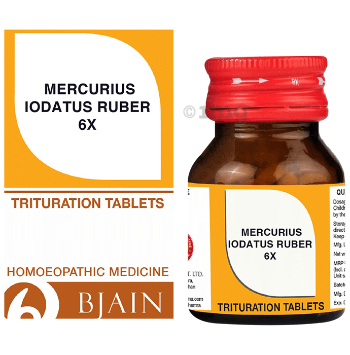 Bjain Mercurius Iodatus Ruber Trituration Tablet 6X