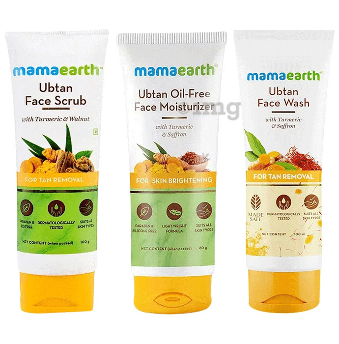 Mama Earth Ubtan Skin Brightening Range | Face Scrub, Face Wash & Moisturizer