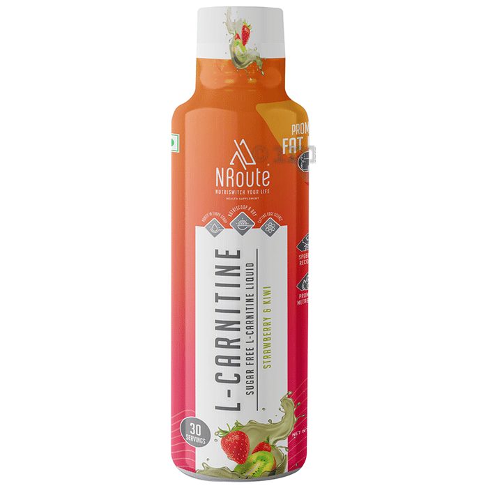 Nroute L-Carnitine Sugar Free Liquid Strawberry & Kiwi