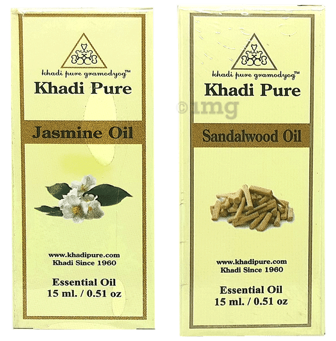 Khadi Pure Combo Pack of Jasmine Oil & Sandalwood Oil (15ml Each)