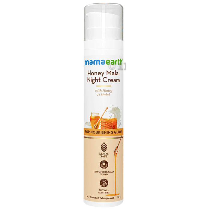 Mamaearth Honey Malai Night Cream | Paraben & Silicone-Free | For All Skin Types