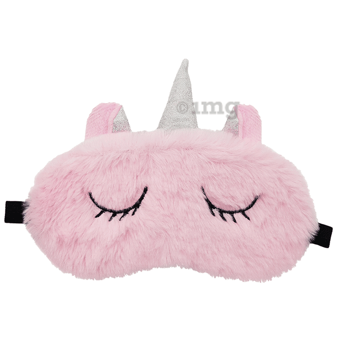 Jenna Sleeping Eye Mask for Insomnia, Meditation, Puffy Eyes and Dark Circles Unicorn Plain Pink