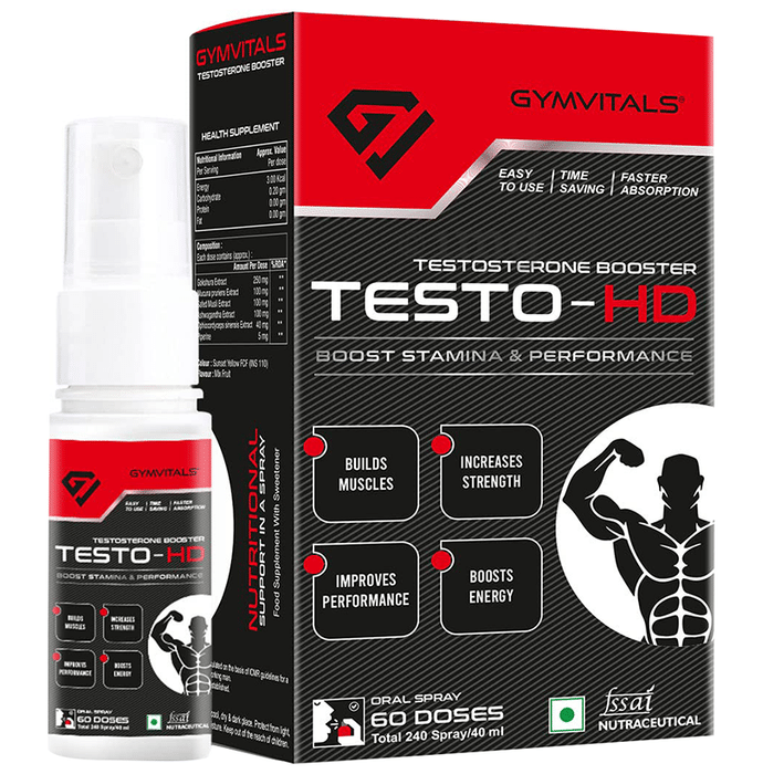 Gymvitals Testo-HD Testosterone Booster Oral Spray