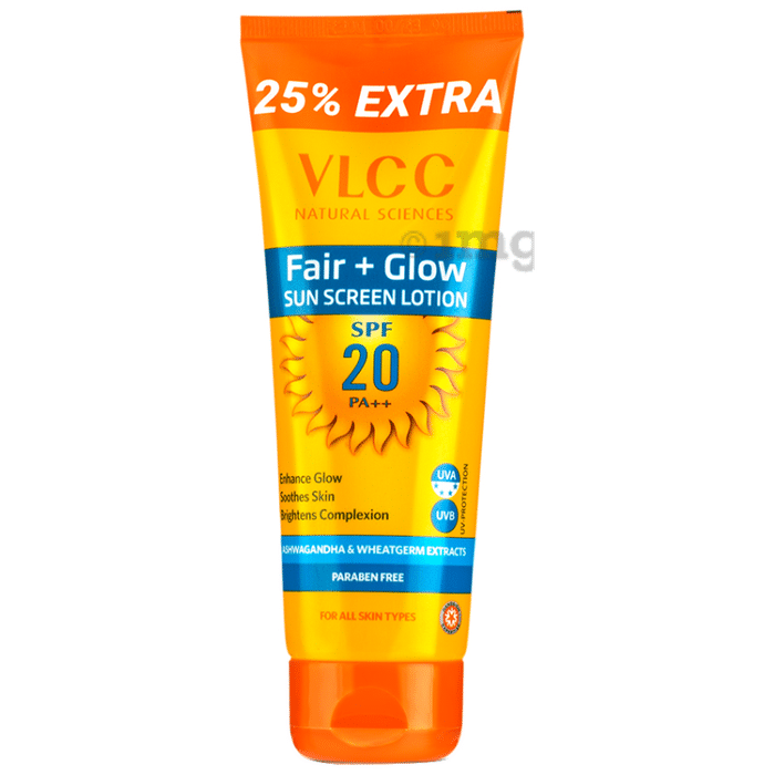 VLCC Fair+Glow Sunscreen Lotion SPF 20 PA++