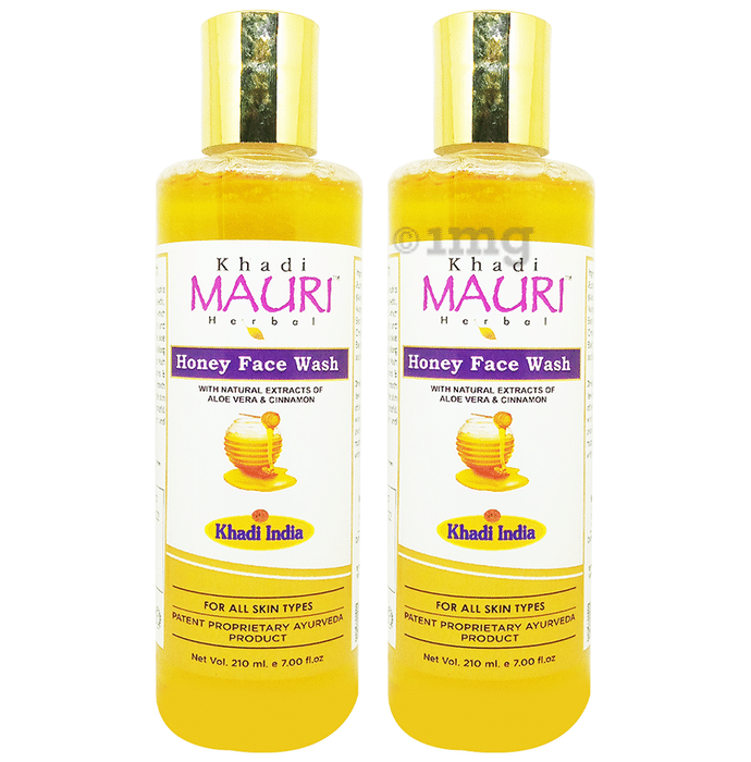 Khadi Mauri Herbal Honey Face Wash (210ml Each) Aloevera & Cinnamon