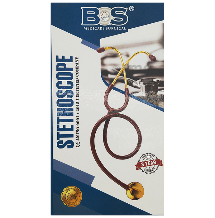 Bos Medicare Surgical Dual Head Aluminum (Bosm 15) Stethoscope Brown