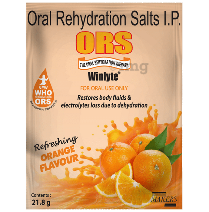 Winlyte ORS for Restoring Body Fluid & Electrolytes | Flavour Sachet Refreshing Orange