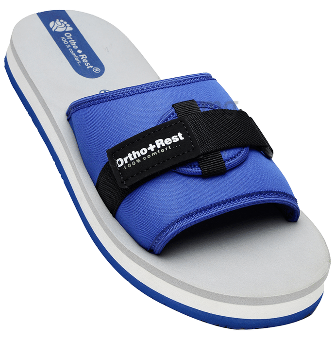Ortho + Rest  Extra Soft Ortho Slippers for Men Doctor Sliders Flip Flops Footwear for Regular Use Blue 9