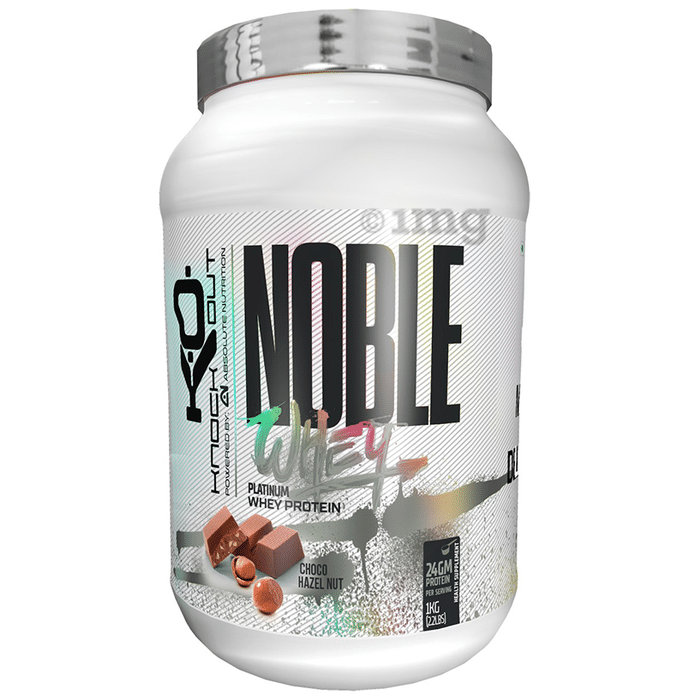 Knockout Noble 100% Whey Protein Powder Choco Hazelnut with Free Shaker