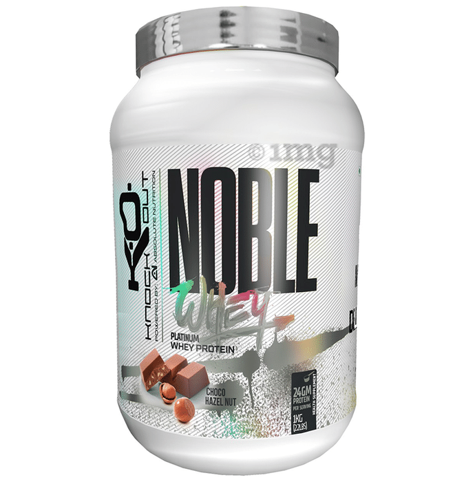 Knockout Noble 100% Whey Protein Powder Choco Hazelnut with Free Shaker