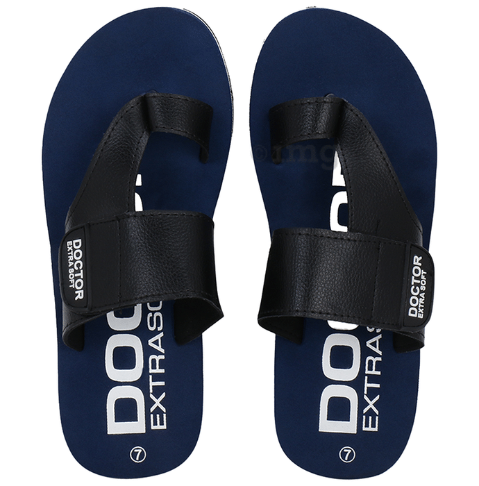Doctor Extra Soft D26 Care Orthopaedic Diabetic Dr Stylish House Flip-Flop and Thump Ring Slip for Men Navy 8